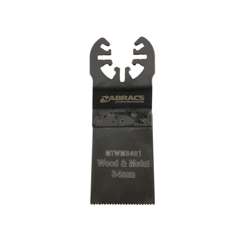 Abracs 34mm multi-tool blade for plunge cutting in both wood and metal.