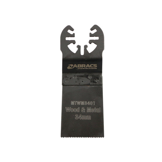 Abracs 34mm multi-tool blade for plunge cutting in both wood and metal.