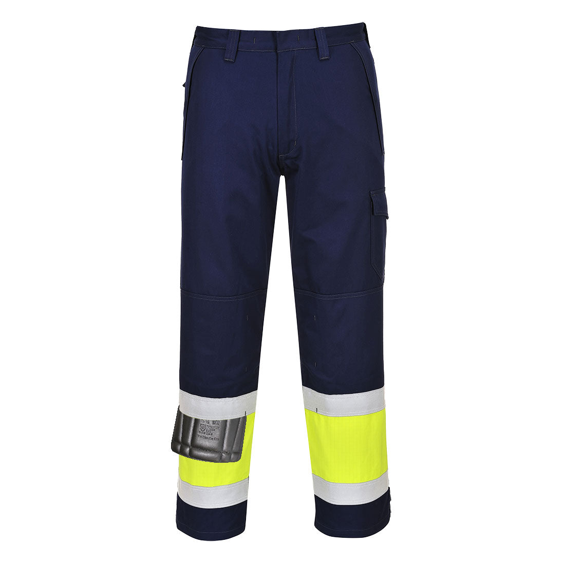 Tall fit yellow/navy Portwest Hi-Vis Modaflame Trouser