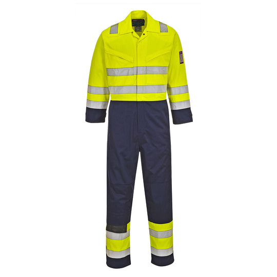 Portwest Hi-Vis Modaflame Coverall MV28 – yellow/navy coverall for flame and arc flash protection