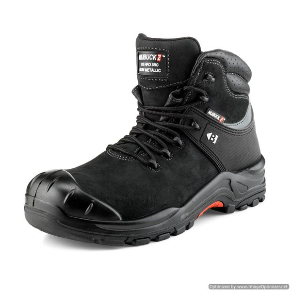 NKZ102BK Buckbootz Nubuckz S3 HRO SRC WRU Black Safety Lace Boot