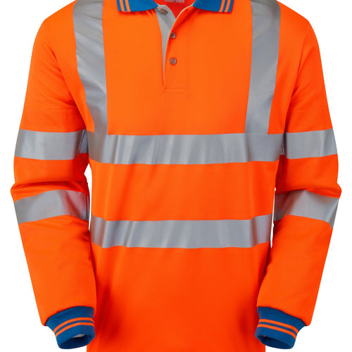Pulsar Rail Spec Hi Vis Long Sleeve Cut Reinforced Polo Shirt - PR470