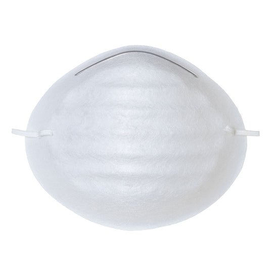 A basic, disposable white Portwest dust mask (P005) with an elasticated strap.