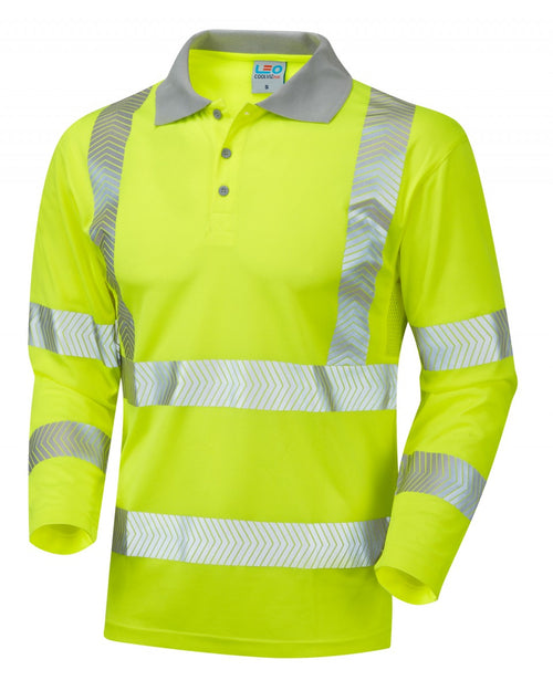 Leo Workwear Barricane Iso 20471 Cl 3 Coolviz Plus Sleeved Polo Shirt