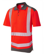 Leo Workwear Peppercombe Iso 20471 Class 2 Dual Colour Coolviz Plus Polo Shirt - thumbnail 1
