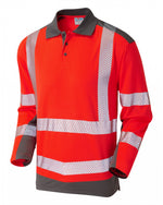 Leo Workwear Wringcliff Iso 20471 Class 2 Dual Colour Coolviz Plus Sleeved Polo Shirt - thumbnail 1