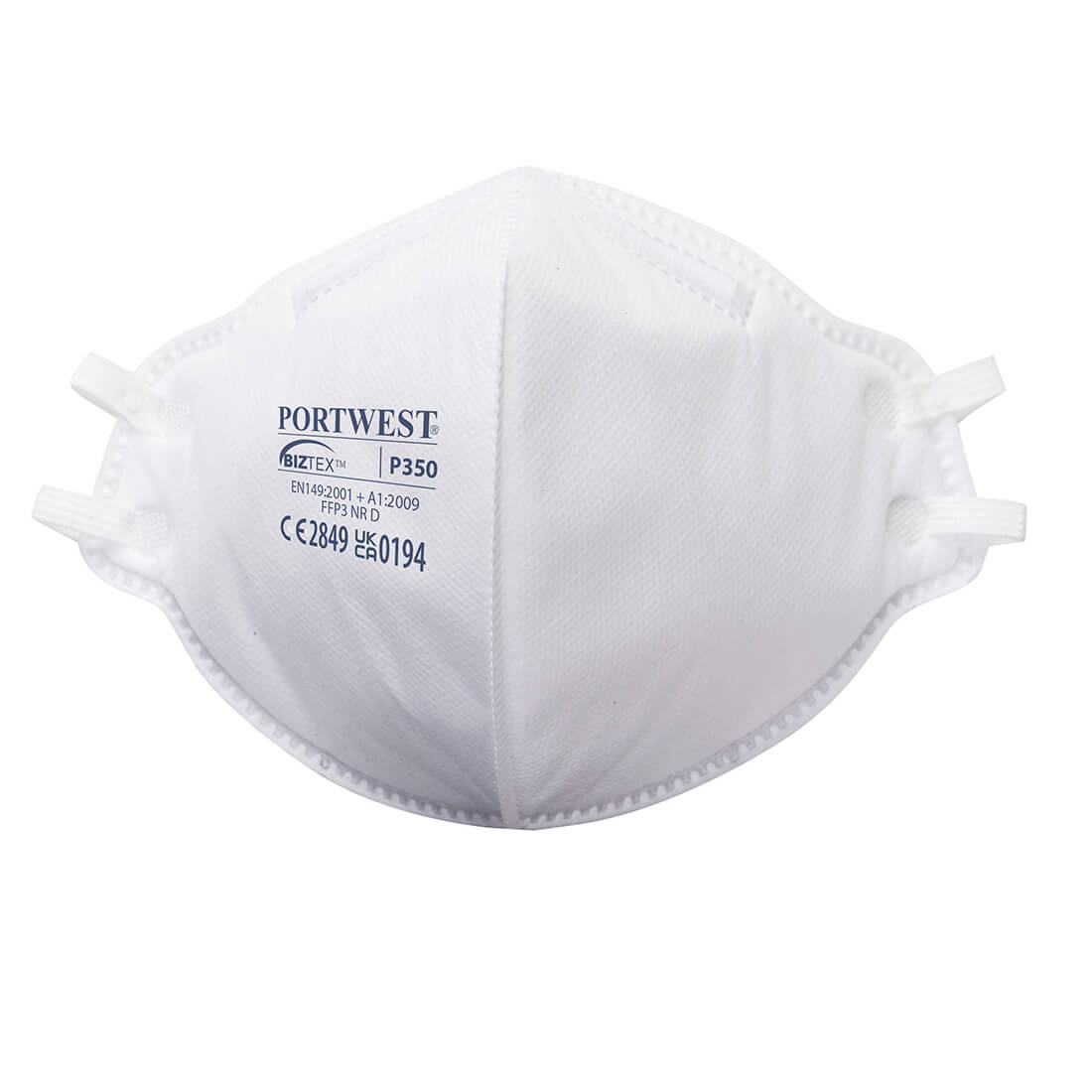 White Portwest P350 FFP3 unvalved dolomite fold-flat respirator.