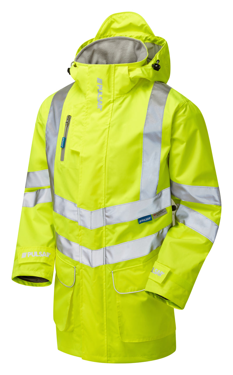 Pulsar Unlined Hi-Vis Storm Coat - P421 Yellow