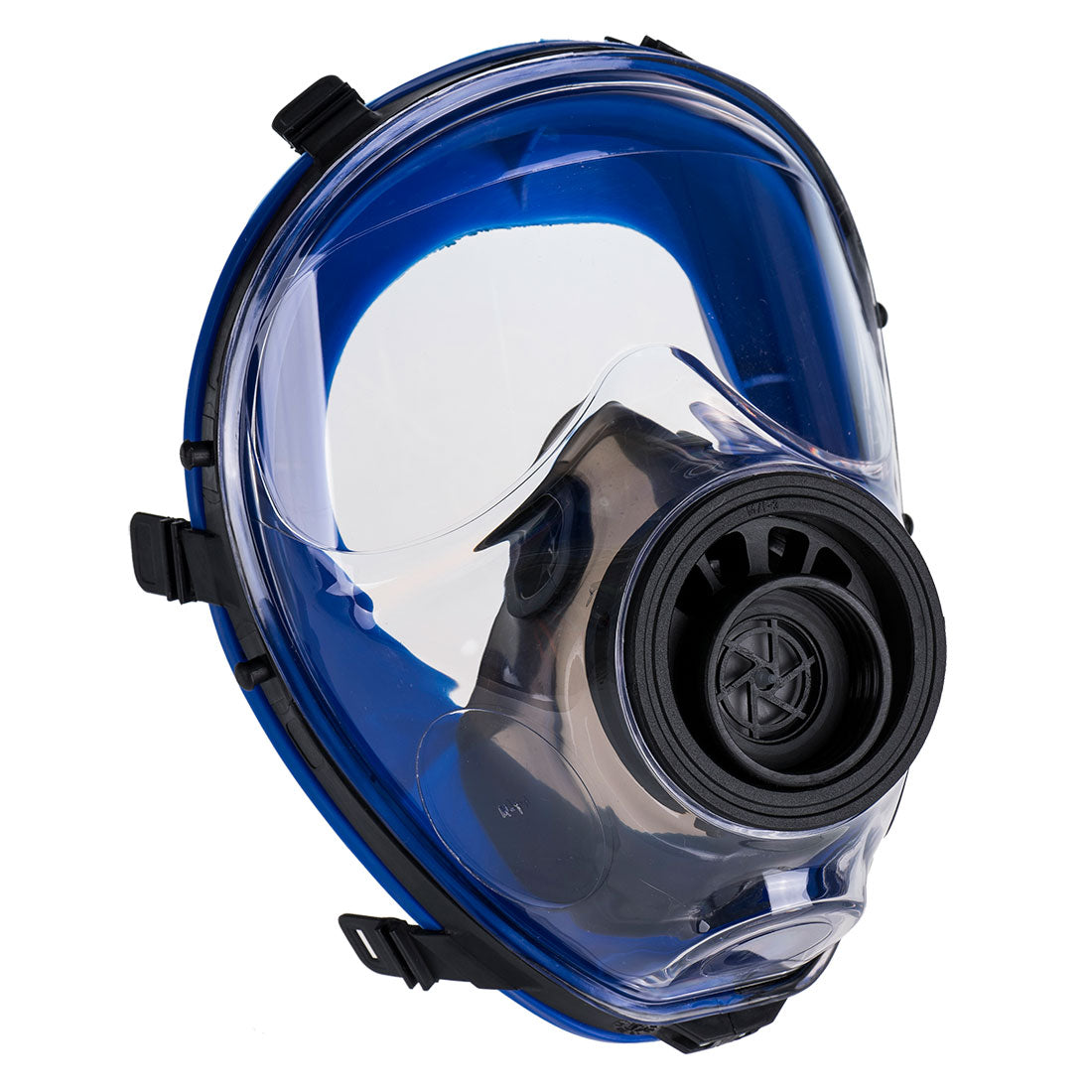 Blue Portwest Helsinki P516 full face mask with universal thread connection.
