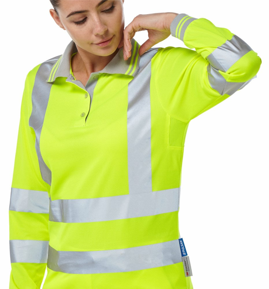 Pulsar Ladies Long Sleeve Polo Shirt - P702