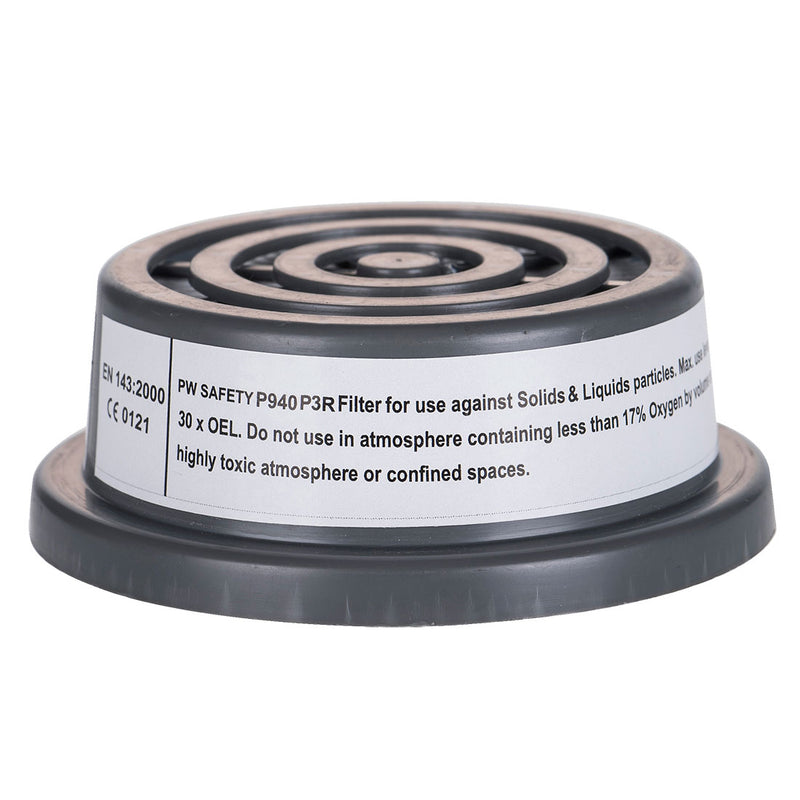 Portwest P940 P3 particle filter with a special thread connection.