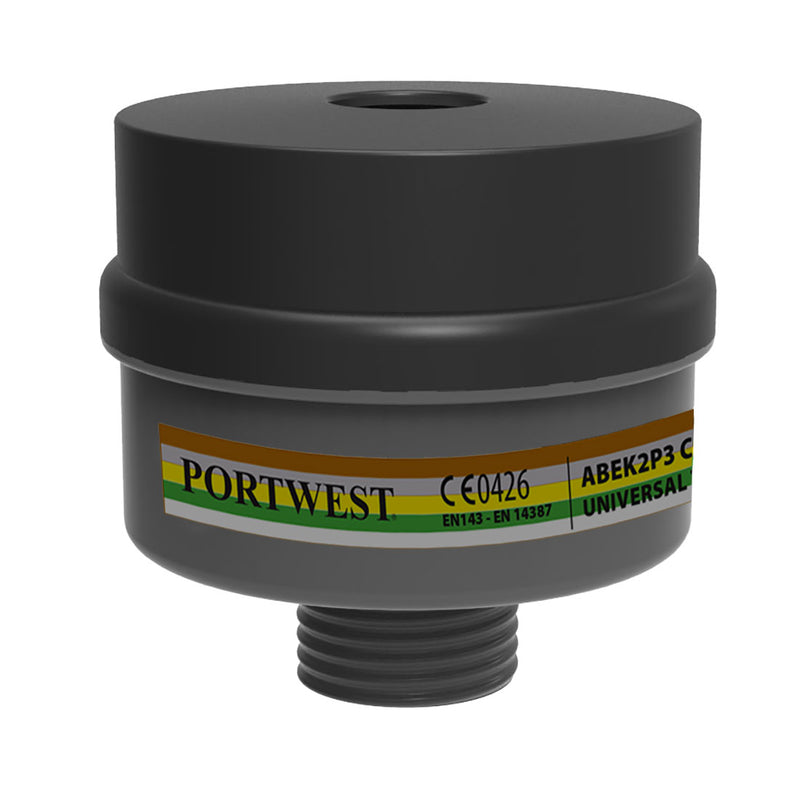 Portwest P976 ABEK2P3 combination filter with a universal thread.