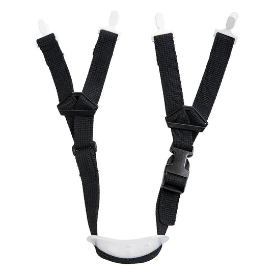 Black 4-point chin strap for Portwest Expertbase safety helmets.