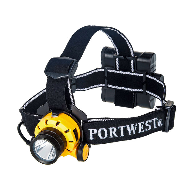 Portwest PA64 ultra power LED head light with a pivoting head.