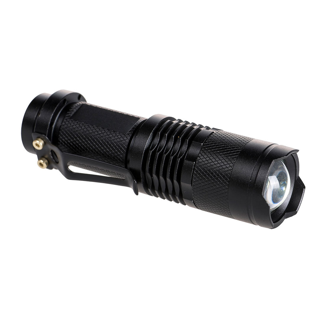 Black Portwest PA68 high-powered LED pocket torch.