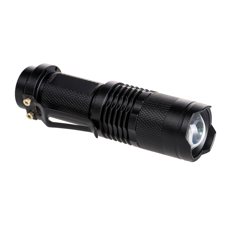 Black Portwest PA68 high-powered LED pocket torch.