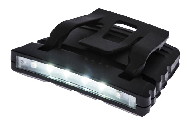 Portwest PA72 LED cap light that clips onto the brim of a baseball cap.
