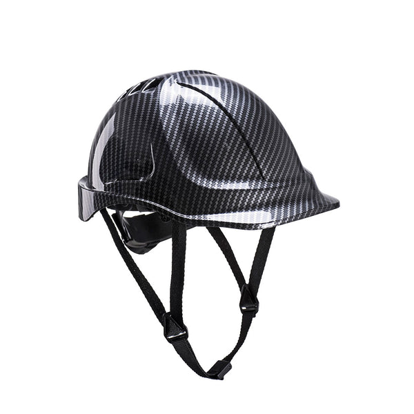 Portwest Endurance PC55 safety helmet with a grey carbon fiber look.