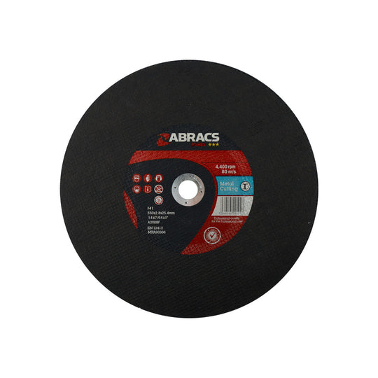 Large 355mm Proflex flat metal cutting disc for stationary chop saws.