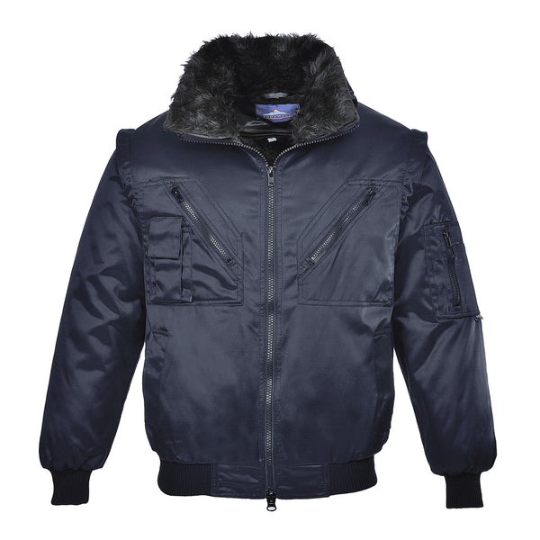 Navy blue Portwest Pilot Jacket offering reliable warmth and protection.