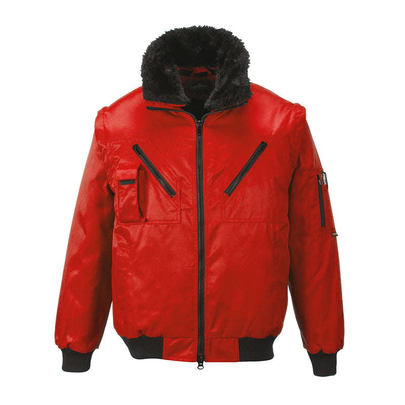 Red Portwest Pilot Jacket a versatile and warm outerwear choice for pilots.