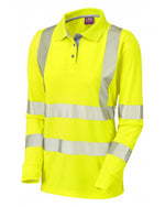 Leo Workwear Pollyfield Iso 20471 Cl 2 Coolviz Plus Women'S Sleeved Polo Shirt - thumbnail 1