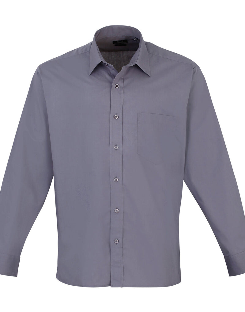 Premier Men's Long Sleeve Poplin Shirt - PR200