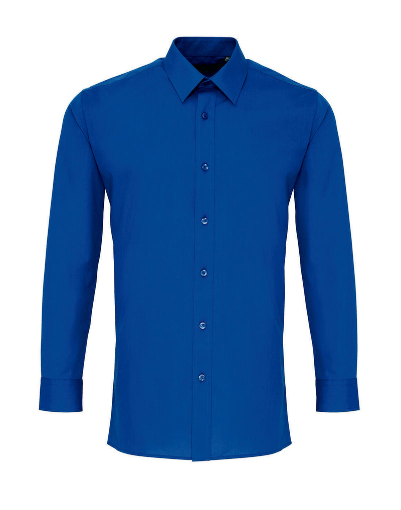 Premier Men's Long Sleeve Fitted Poplin Shirt
