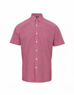 Premier Men's Short Sleeve Gingham Cotton Microcheck Shirt - thumbnail 5