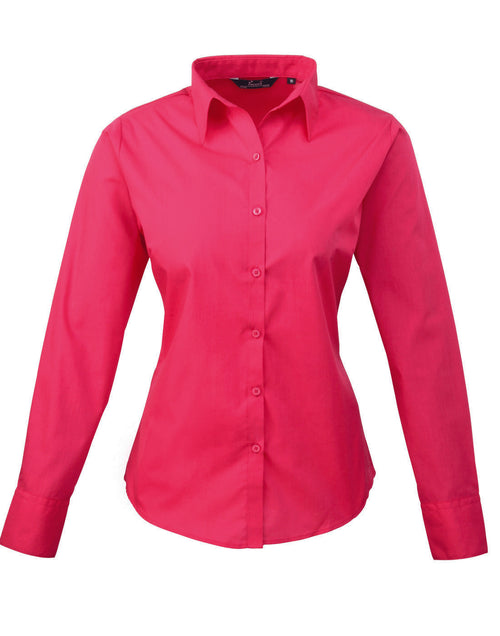 Premier Ladies Long Sleeve Poplin Blouse