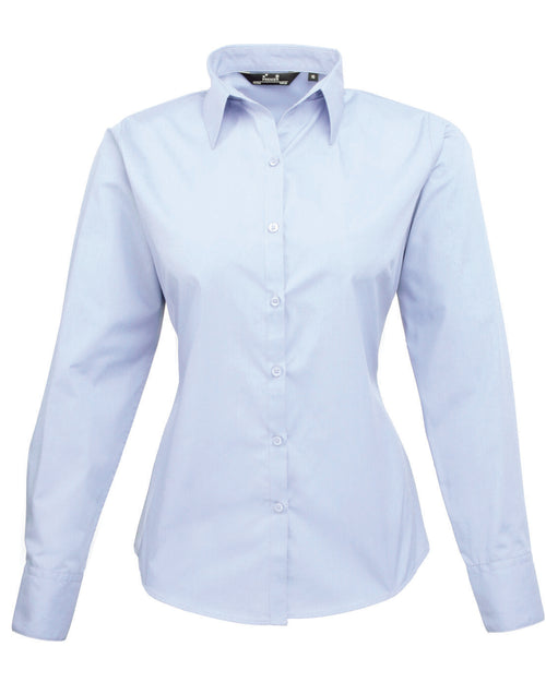 Premier Ladies Long Sleeve Poplin Blouse