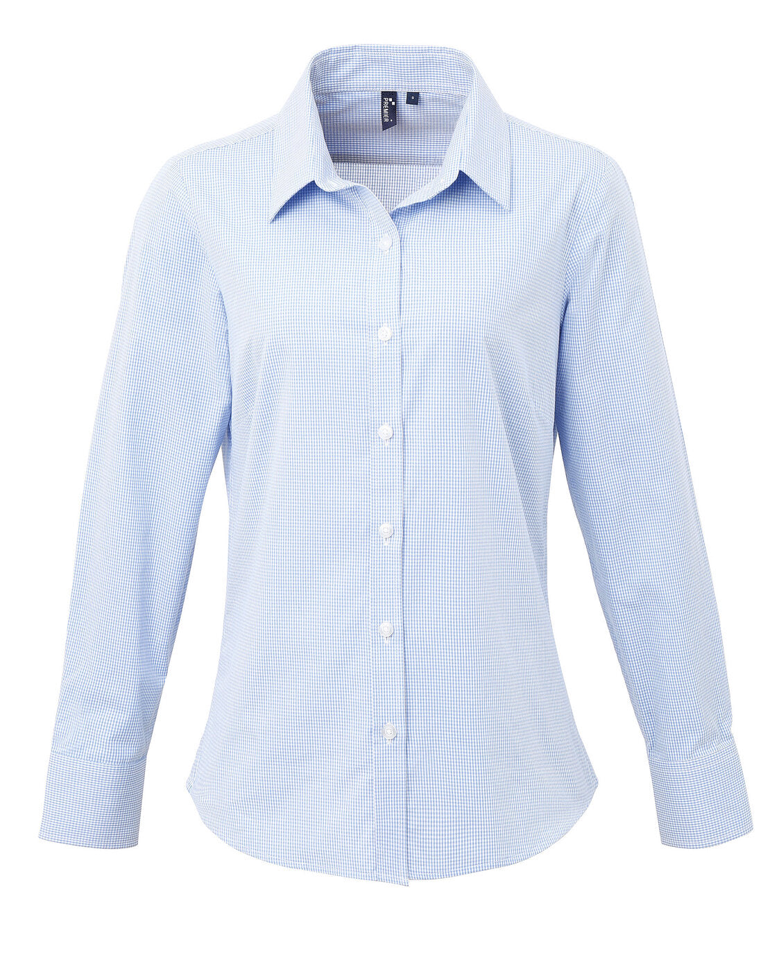 Premier Women's Long Sleeve Gingham Microcheck Shirt