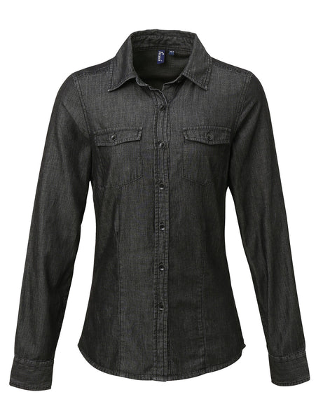 Premier Women's Jeans Stitch Denim Shirt