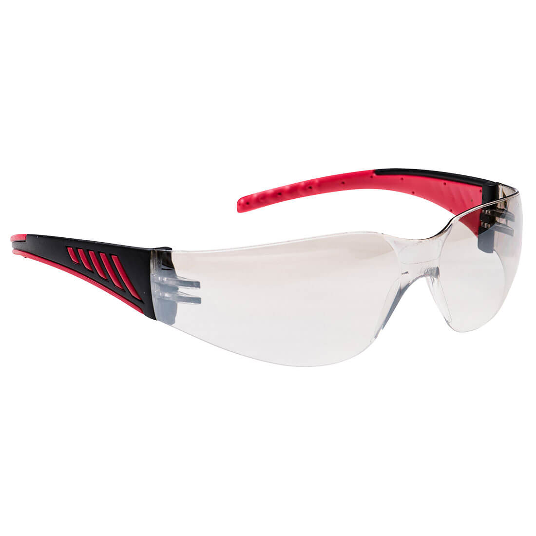 Mirrored lens Portwest Pro PR32 wrap-around safety spectacles.