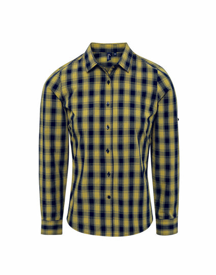 Premier 'Mulligan' Check-Women's Long Sleeve Cotton Shirt