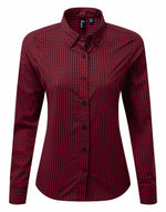 Premier Ladies Maxton Check Long Sleeve Shirt - thumbnail 2