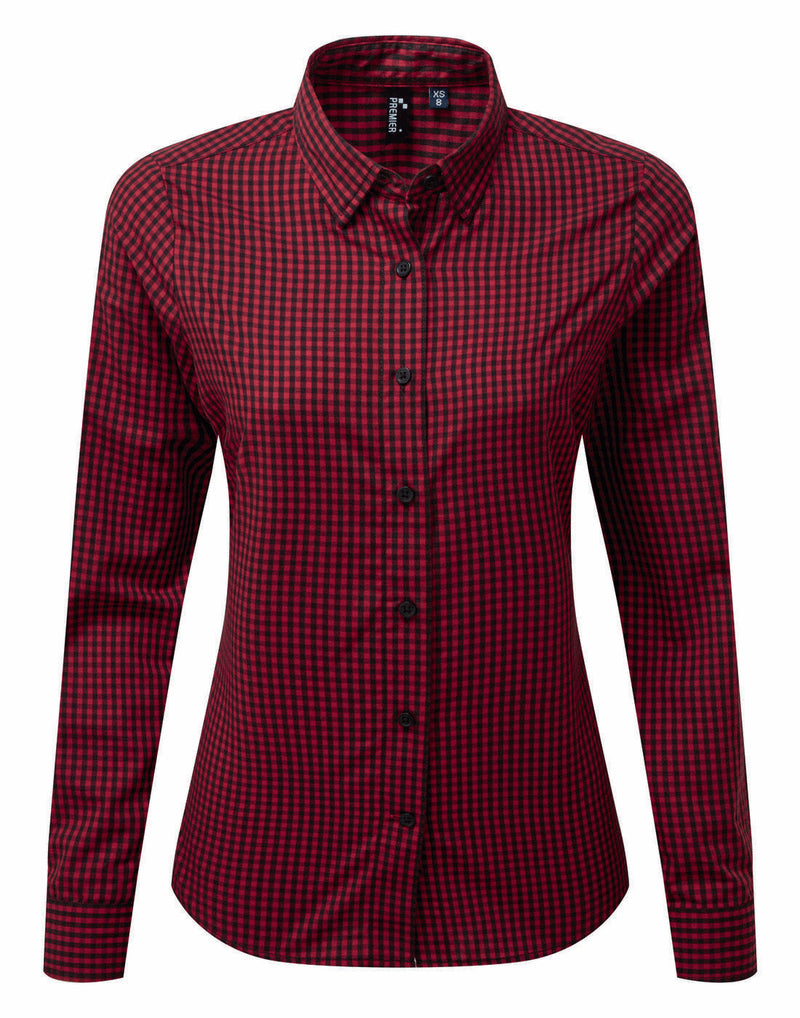 Premier Ladies Maxton Check Long Sleeve Shirt