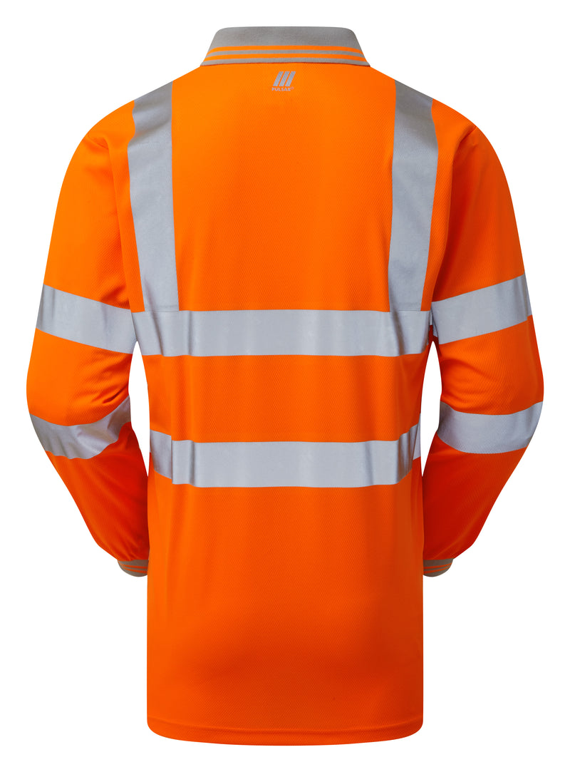 Pulsar Rail Spec Long Sleeve Polo Shirt - PR470 Orange