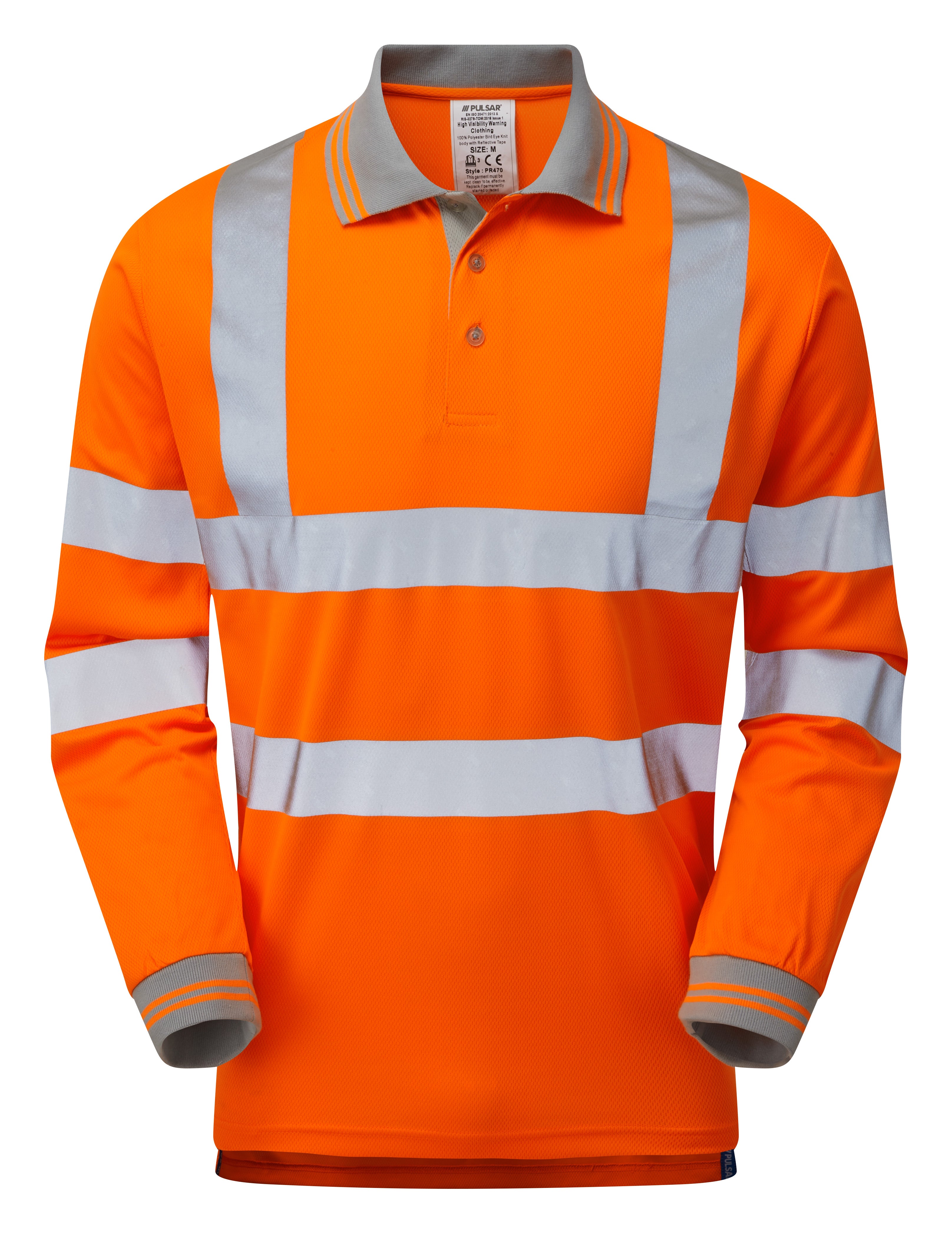 Pulsar Rail Spec Long Sleeve Polo Shirt - PR470 Orange