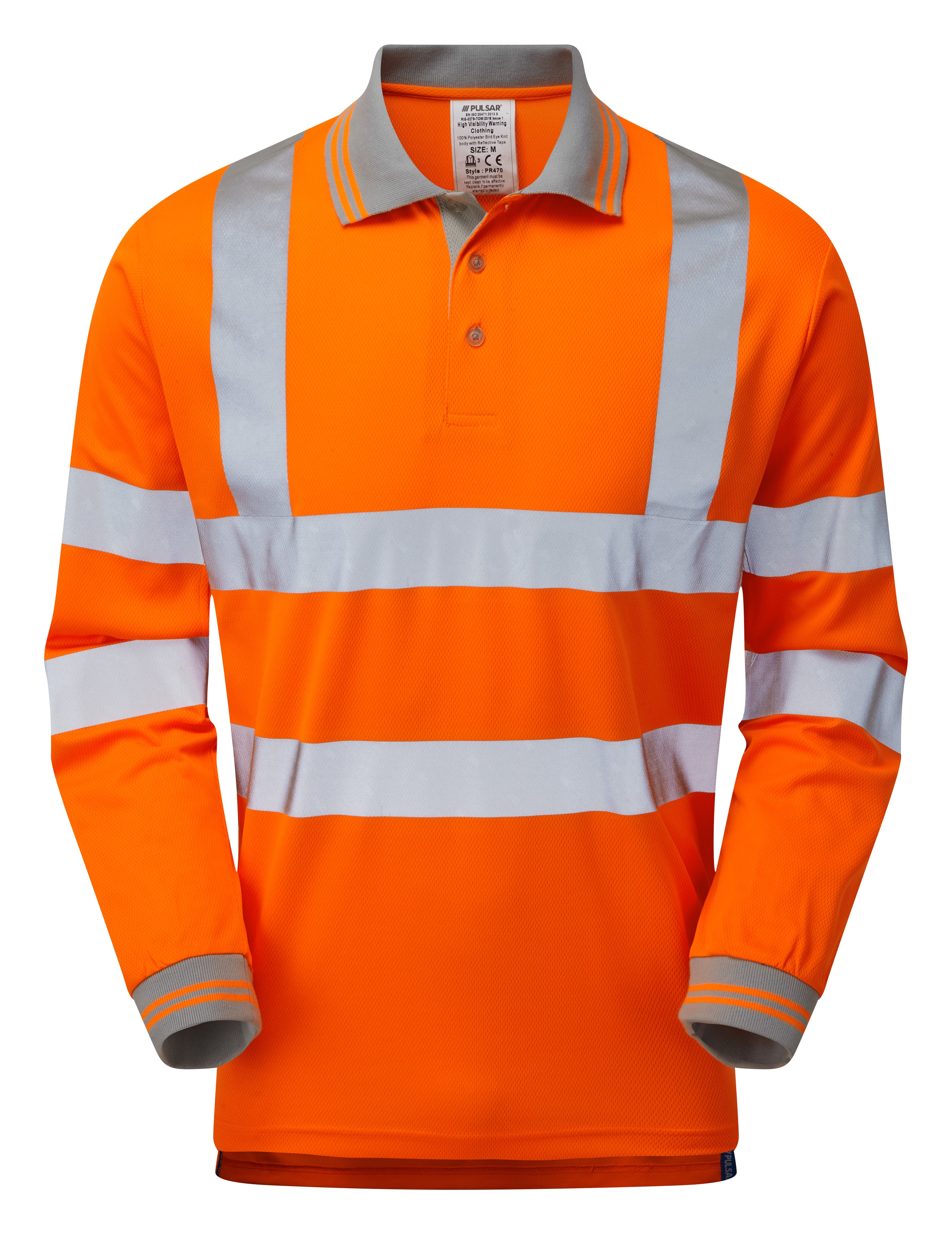 Pulsar Rail Spec Long Sleeve Polo Shirt - PR470 Orange