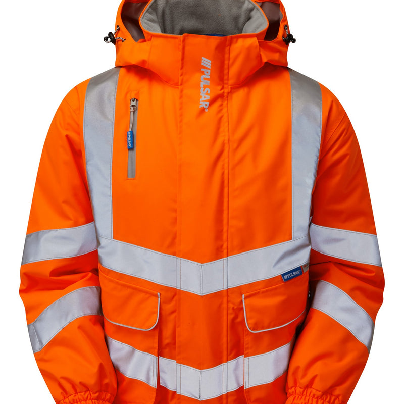 Pulsar Rail Spec Padded Hi-Vis Bomber Jacket - PR496 Orange