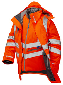 Pulsar Rail Spec 7 In 1 Hi-Vis Storm Coat - PR497 Orange