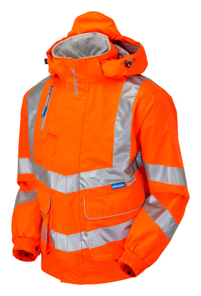 Pulsar Rail Spec Unlined Hi-Vis Bomber Jacket - PR515 Orange