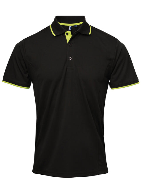 Premier Men's Contrast Tipped Coolchecker Polo Two tone Shirt
