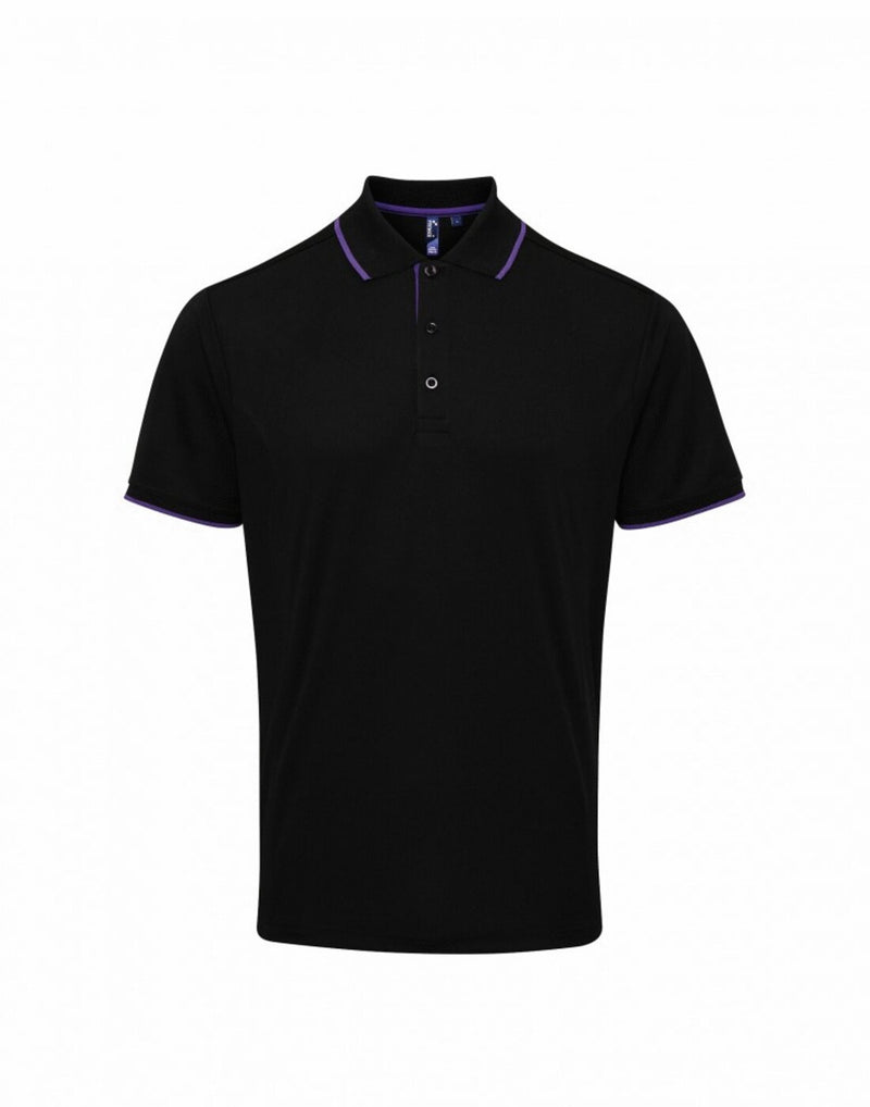 Premier Men's Contrast Tipped Coolchecker Polo Two tone Shirt