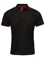Premier Men's Contrast Tipped Coolchecker Polo Two tone Shirt - thumbnail 5