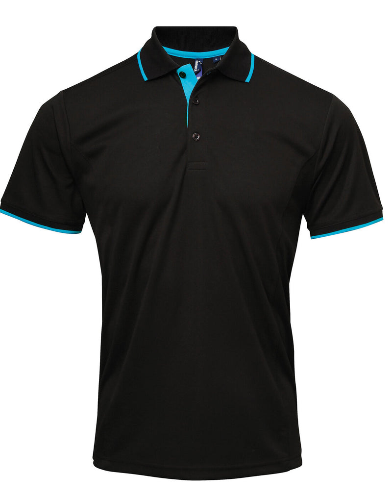 Premier Men's Contrast Tipped Coolchecker Polo Two tone Shirt