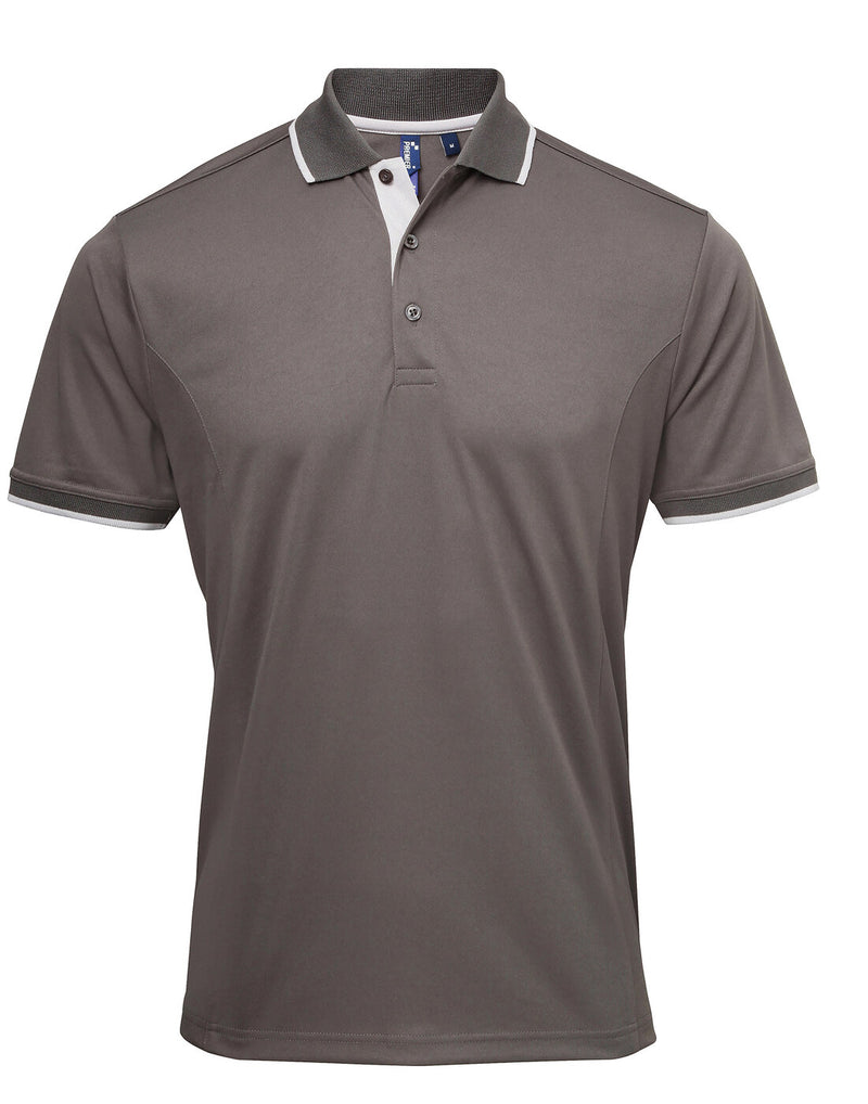Premier Men's Contrast Tipped Coolchecker Polo Two tone Shirt