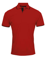Premier Men's Contrast Tipped Coolchecker Polo Two tone Shirt - thumbnail 8