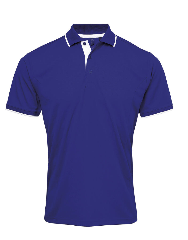 Premier Men's Contrast Tipped Coolchecker Polo Two tone Shirt